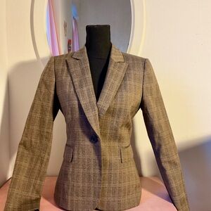 Women's Brown Plaid Blazer